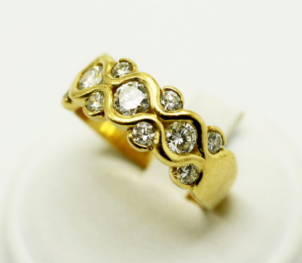 Diamond beaded ring - 750‰ yellow gold - Image 2