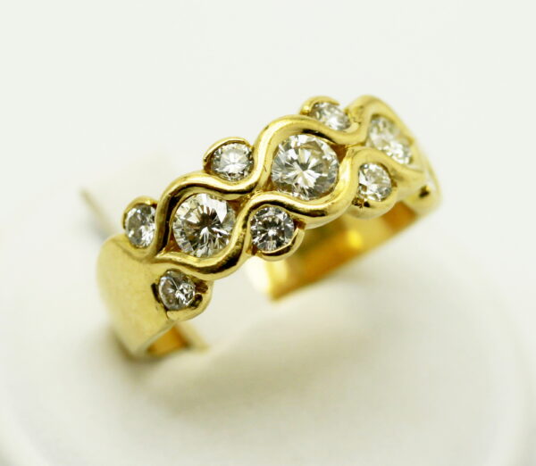 Diamond beaded ring - 750‰ yellow gold