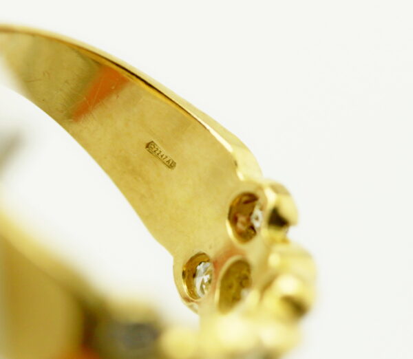 Diamond beaded ring - 750‰ yellow gold - Image 4