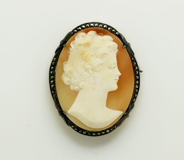 "Dame" cameo brooch/pendant - 925‰ silver and marcassite