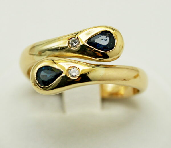 Contrarié Ring Drop Sapphires and Diamonds - 750‰ Gold - Image 2