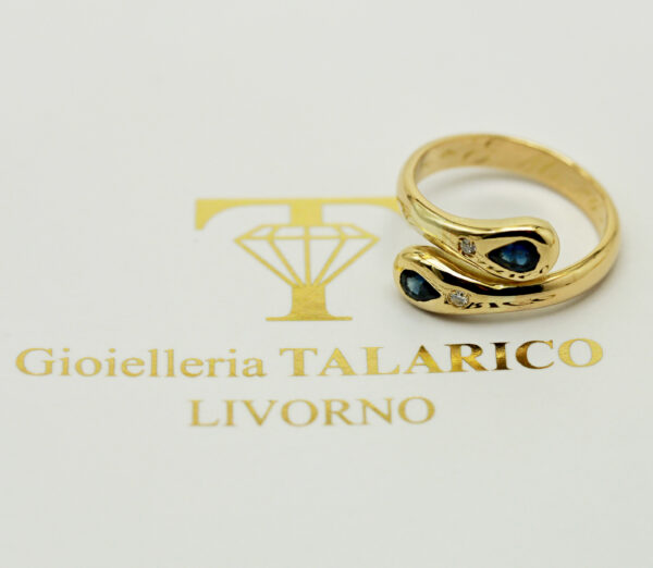 Contrarié Ring Drop Sapphires and Diamonds - 750‰ Gold - Image 3