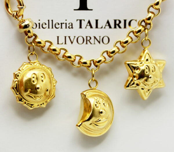 Bracciale vintage anni '80 con pendenti - oro 750‰ - immagine 2