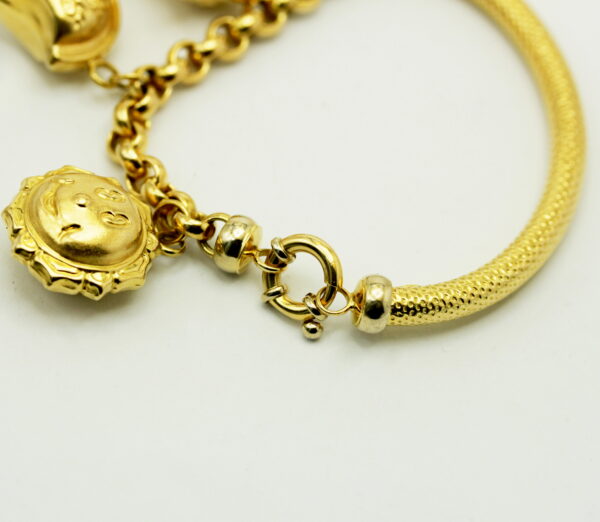 Bracciale vintage anni '80 con pendenti - oro 750‰ - immagine 5