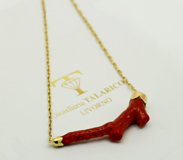 Coral branch necklace - 750‰ gold - Image 2