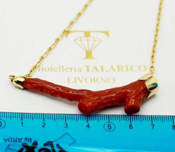 Coral branch necklace - 750‰ gold - Image 3