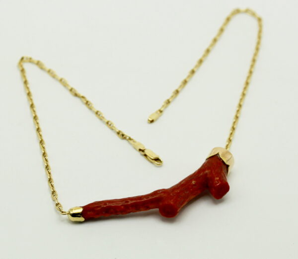 Coral branch necklace - 750‰ gold - Image 4