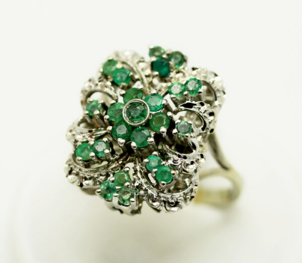 Emeralds ring - 750‰ white gold - Image 2