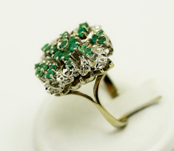 Emeralds ring - 750‰ white gold - Image 3