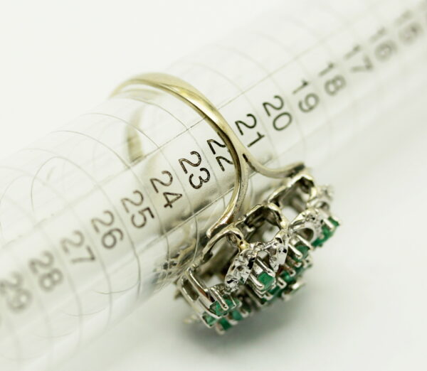 Emeralds ring - 750‰ white gold - Image 7