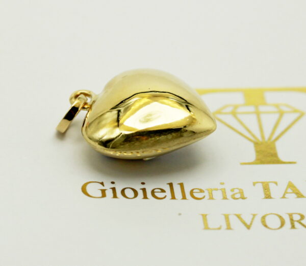 Gold and diamond heart pendant- 750‰ gold - Letter G - Image 3