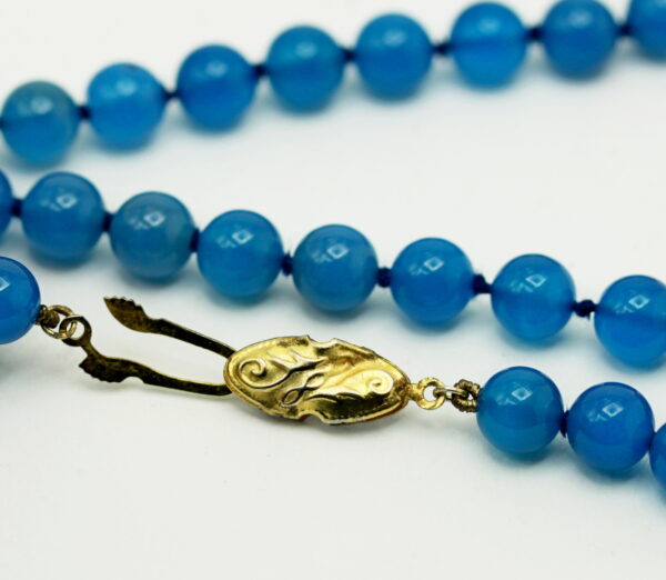 Blue agate necklace - gold-plated silver clasp - Image 3