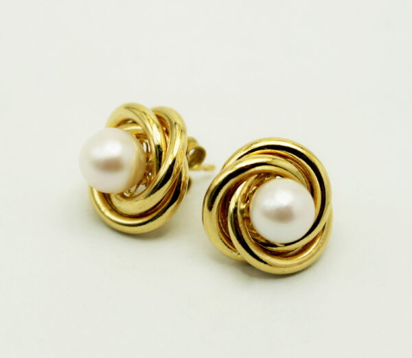 Chanel model earrings 750‰ gold and pearl - Image 3