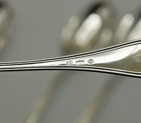 800‰ silver tea spoons - English pattern - Image 3