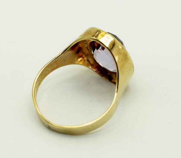 Purple kubic zirconia chevalier ring - 375‰ yellow gold - Image 3