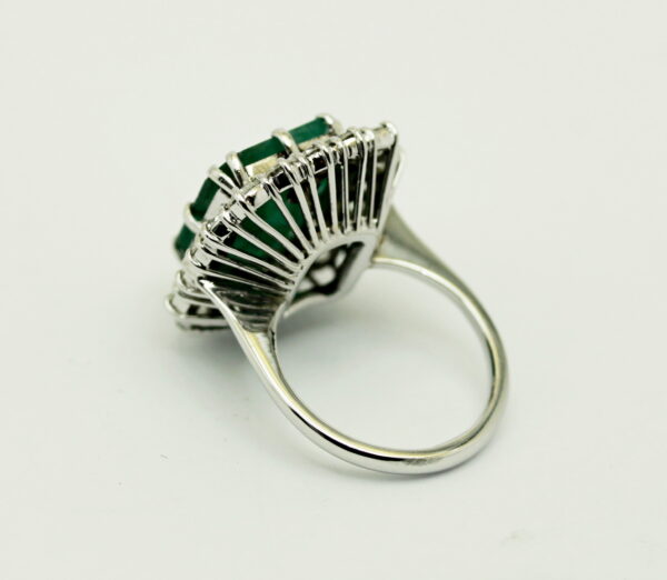 Emerald and diamond ring - 750‰ white gold - Image 5