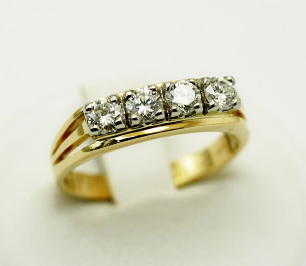 Diamond riviera ring - 750‰ gold - Image 2