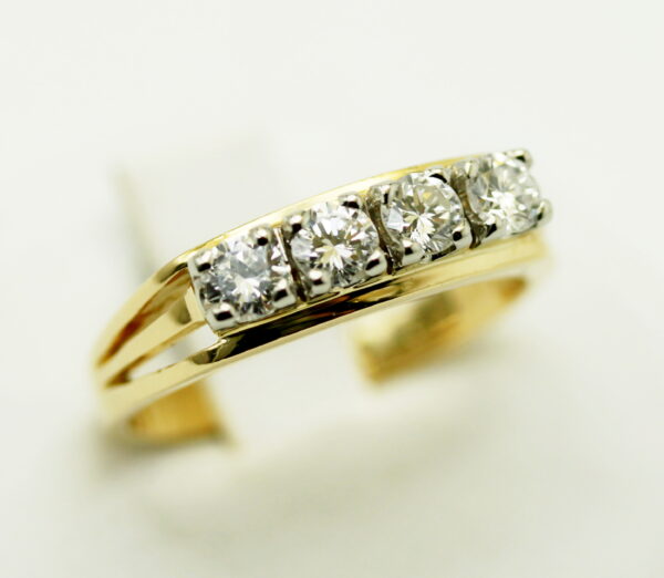 Diamond riviera ring - 750‰ gold - Image 3