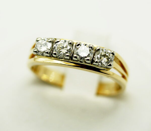 Diamond riviera ring - 750‰ gold - Image 4