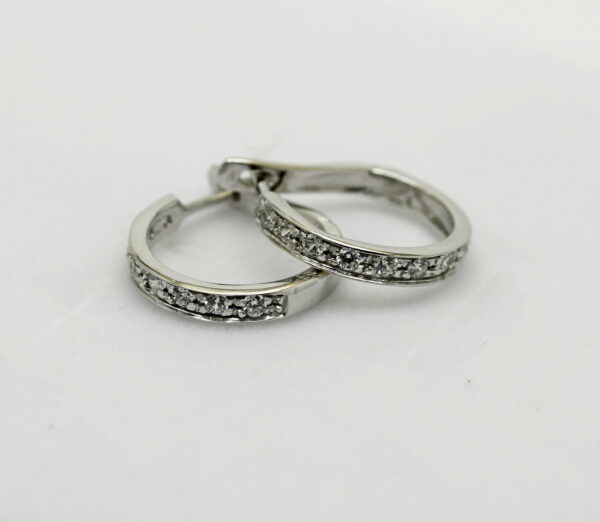 Gold and diamond hoop earrings - 750‰ white gold